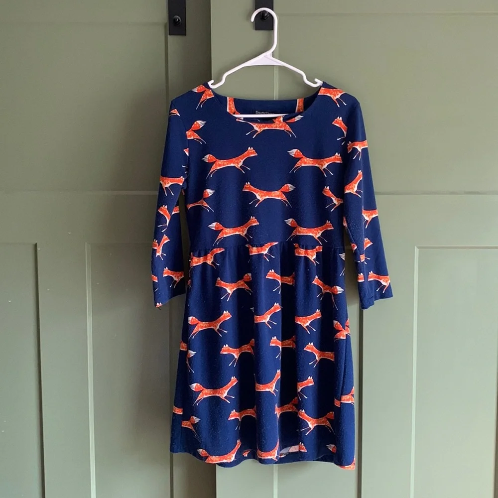 🖤 SouthStore Fox Navy Dress - Picture 1 of 6